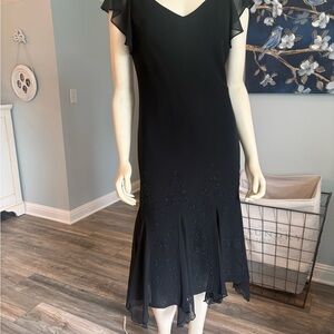 SL Fashions Black beaded dress sz 10